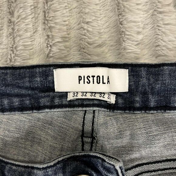 Pistola Jeans Womens 32 Blue Mid Rise Skinny Stretch Faded Wash Denim Casual - Picture 5 of 10